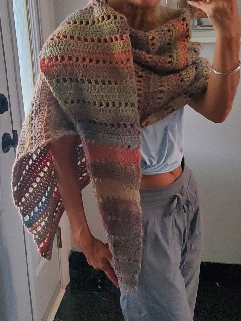 Handmade Nightshift Long Boho Crochet Shawl Scarf Wrap